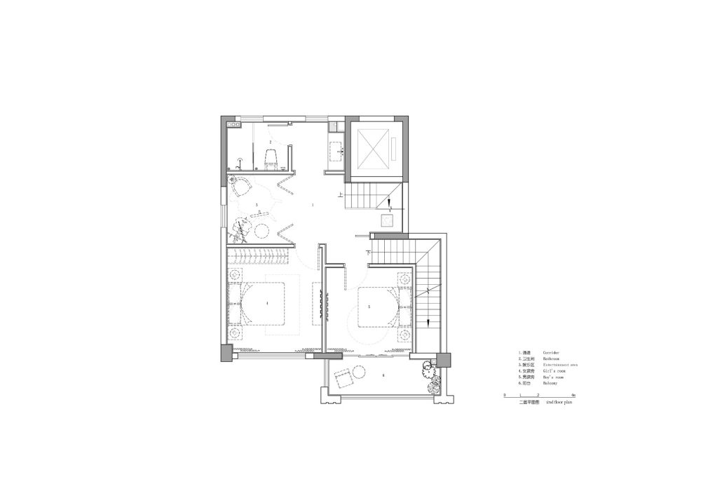 景瑞天赋姚江叠墅样板房-DA GROUP源钰设计_二层平面布置图.jpg