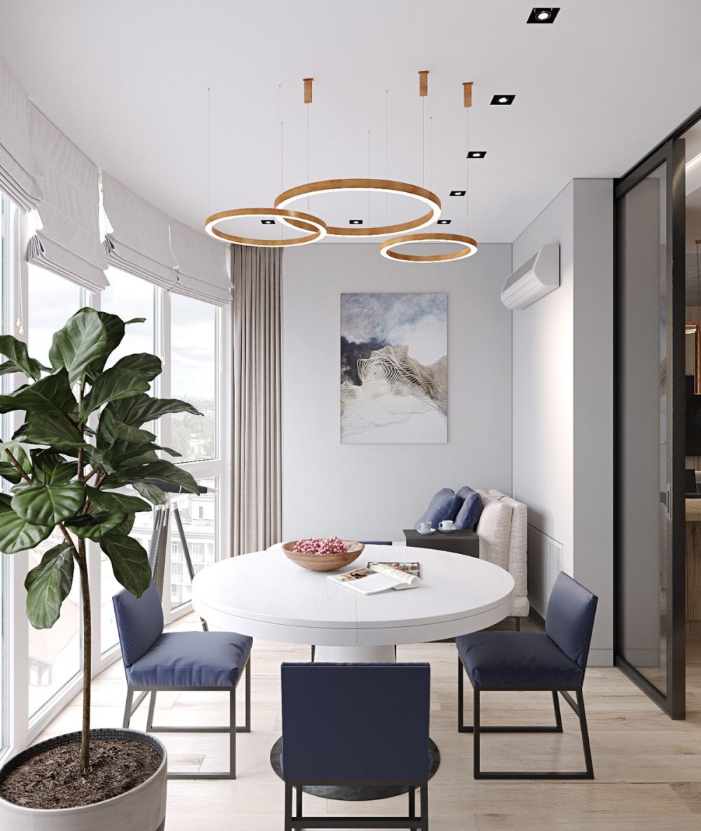 国外作品 | First Class Family Home With Blue, Pink And Gold Decor_blue-modern-dining-chairs.jpg