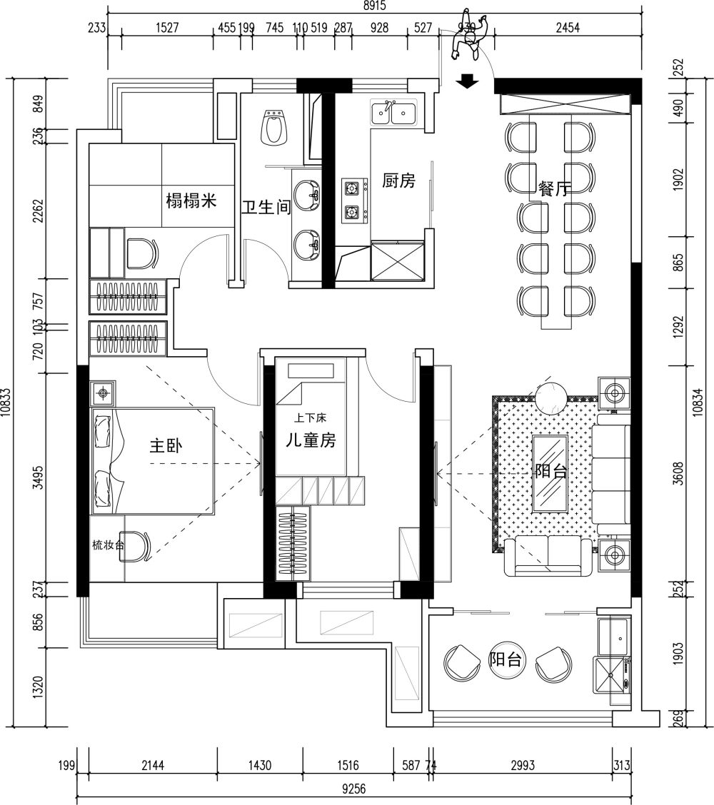 80 平方  三室两厅 一厨一卫  求方案优化_方案.jpg