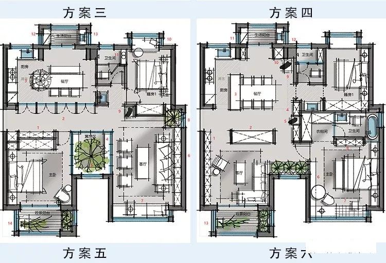 一个户型多种平面方案丨家居,别墅,LOFT,跃层,户型平面优化..._095712ymv0j0eoq00cgnxk.jpg