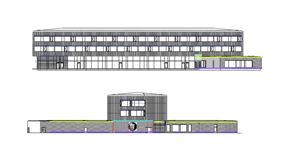 密涅瓦学校，以材料区分打造透明感高中_Facade.jpg