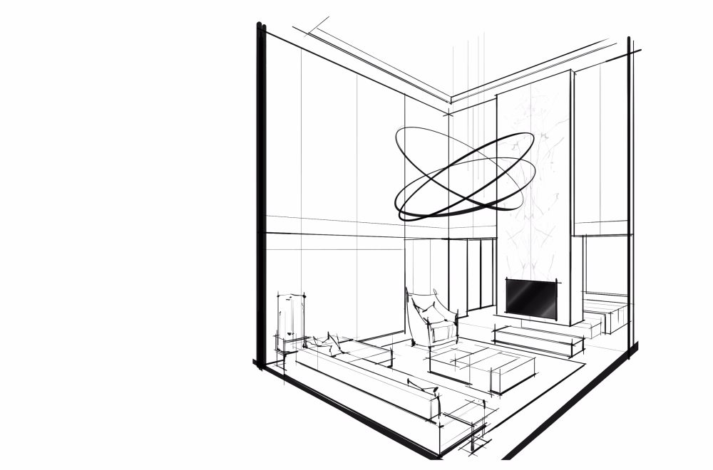 通过手绘，能抓住一些方向性的东西_跃层客厅.jpg