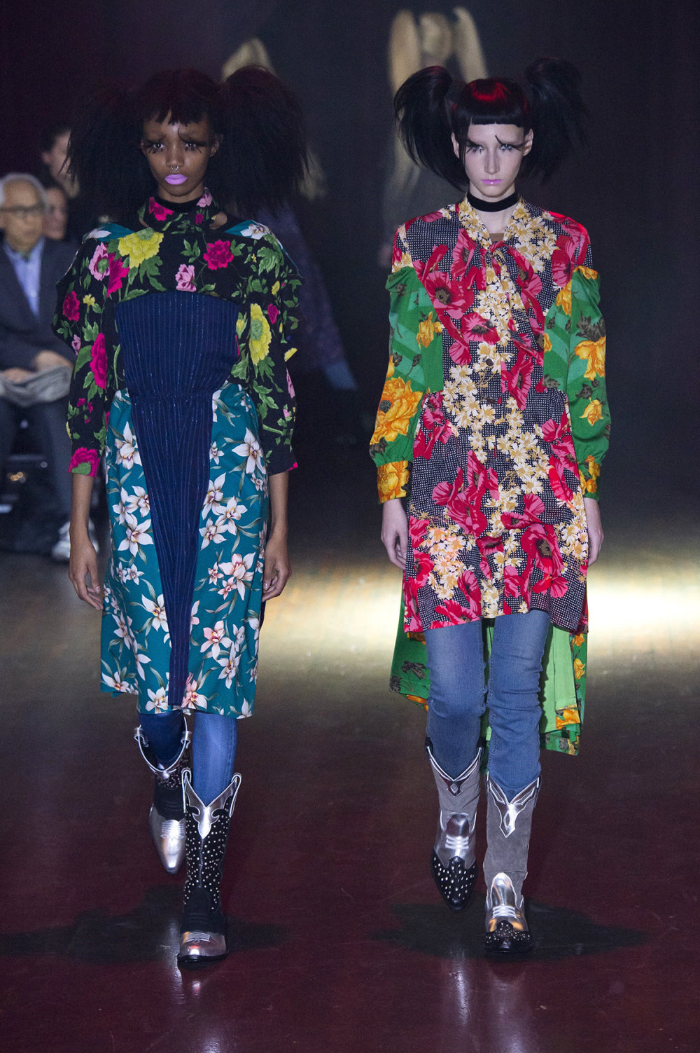 Junya Watanabe时装系列褶皱丁香花卉印花褶皱连衣裙采用夹克設計-7.jpg