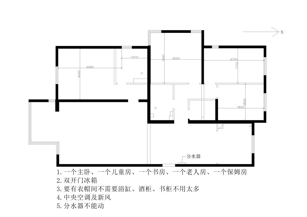 [平面优化] 166M2四居改五居室  2019.8.27_Striv666