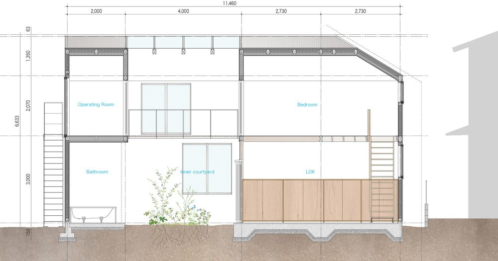 月见山住宅，向内生长的花园  岛田阳建筑事务所_A-A_SectionE.jpg