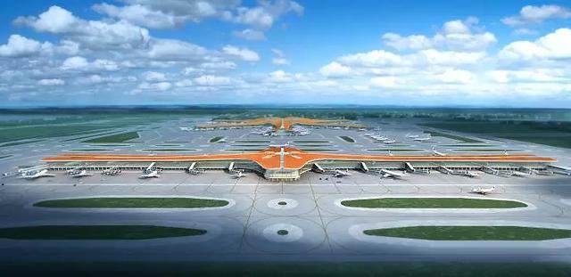 北京大兴国际机场航站楼卫星厅开建，設計呈现“一”字造型-1.jpg