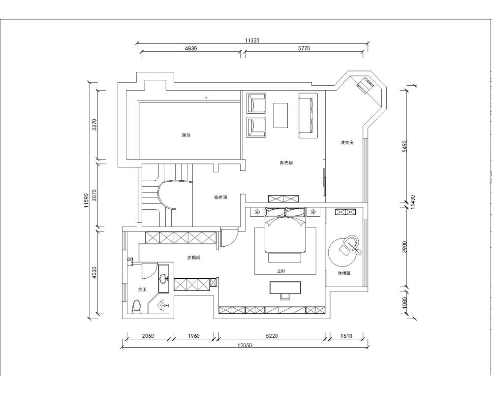 卧室太大显得太空了，求朋友些给点建议_平面布置图