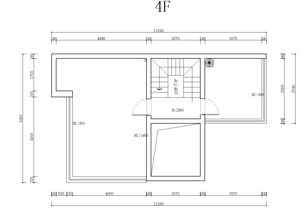 95平米4层别墅平面方案征集。_4F