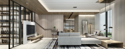 李玮珉 | 深圳汉京半山公馆复式样板间丨效果图+方案+施工图+材料说明丨