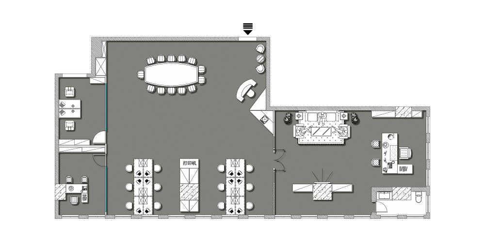现代办公室设计_平面图