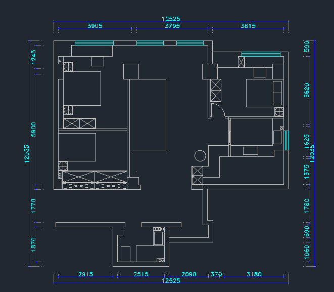 一个商改住的户型，请各位大佬指点一二，给点建议_daa6200144aecd53e5e3d69ee8ad9d8.png